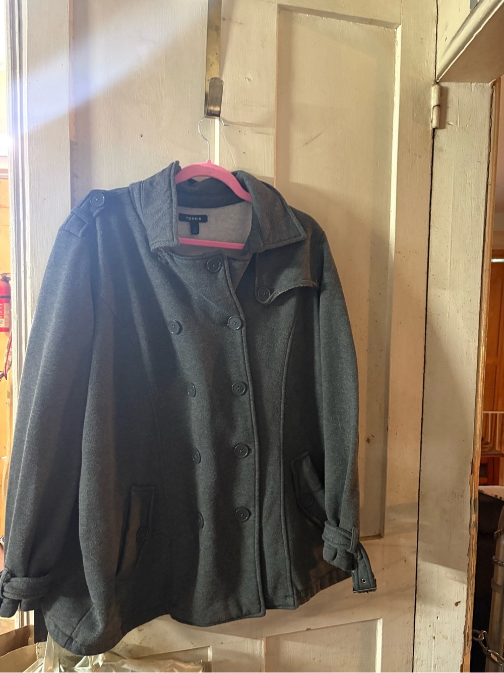torrid Charcoal Double-Breasted Pea Coat - Picture 2 of 3
